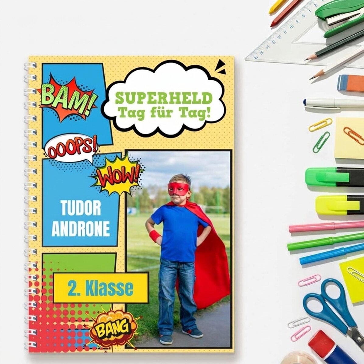 Personalisiertes Notizbuch mit Text und Foto – Comics