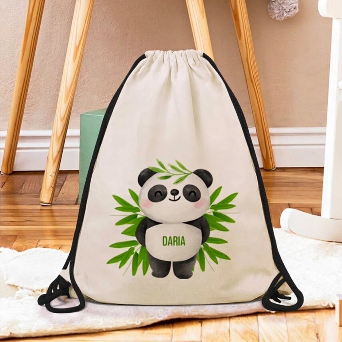 Rucksack mit Namensaufdruck – Cute Panda