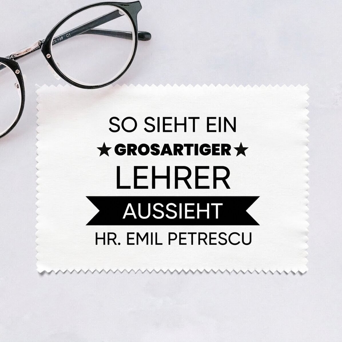 Individuell gestaltetes Reinigungstuch für Bildschirme/Brillen – So sieht es aus