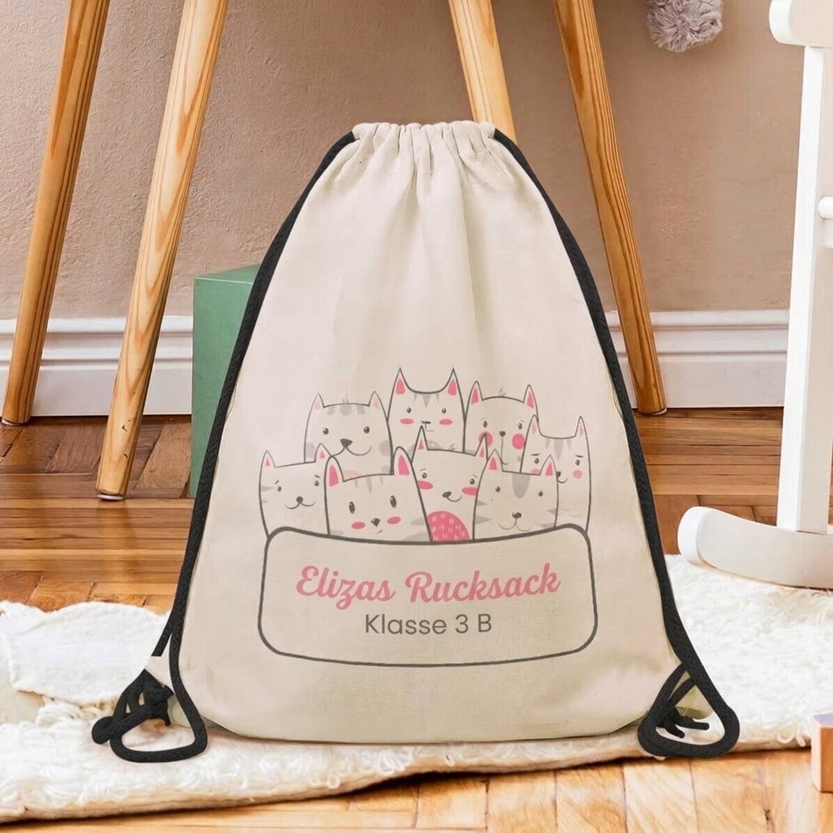 Personalisierter Rucksack mit Aufdruck – Kitty