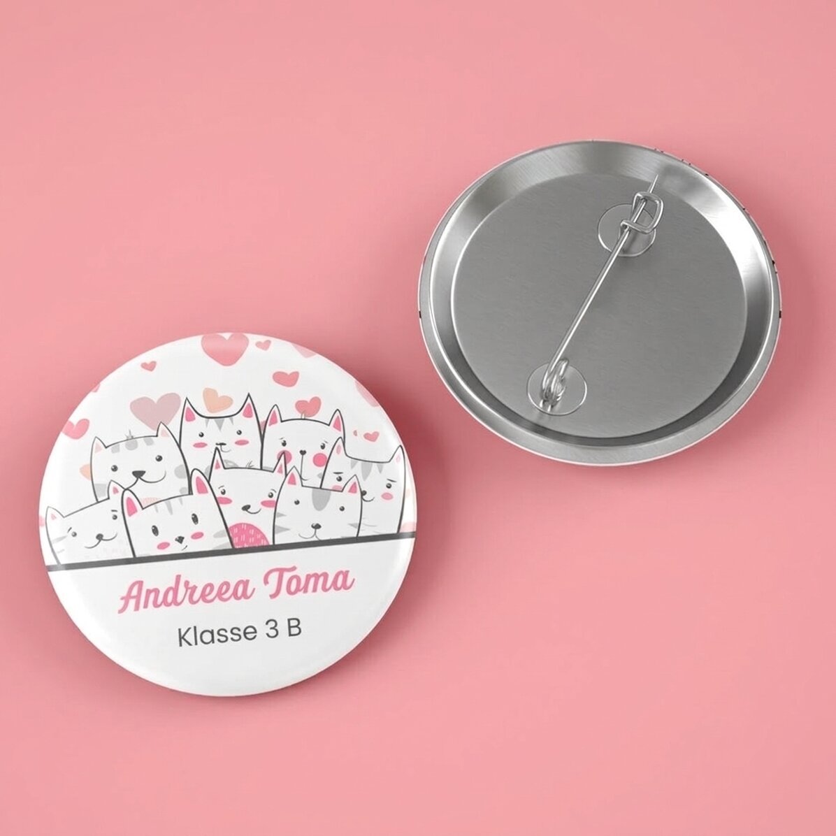 Personalisiertes Button mit Text – Kitty