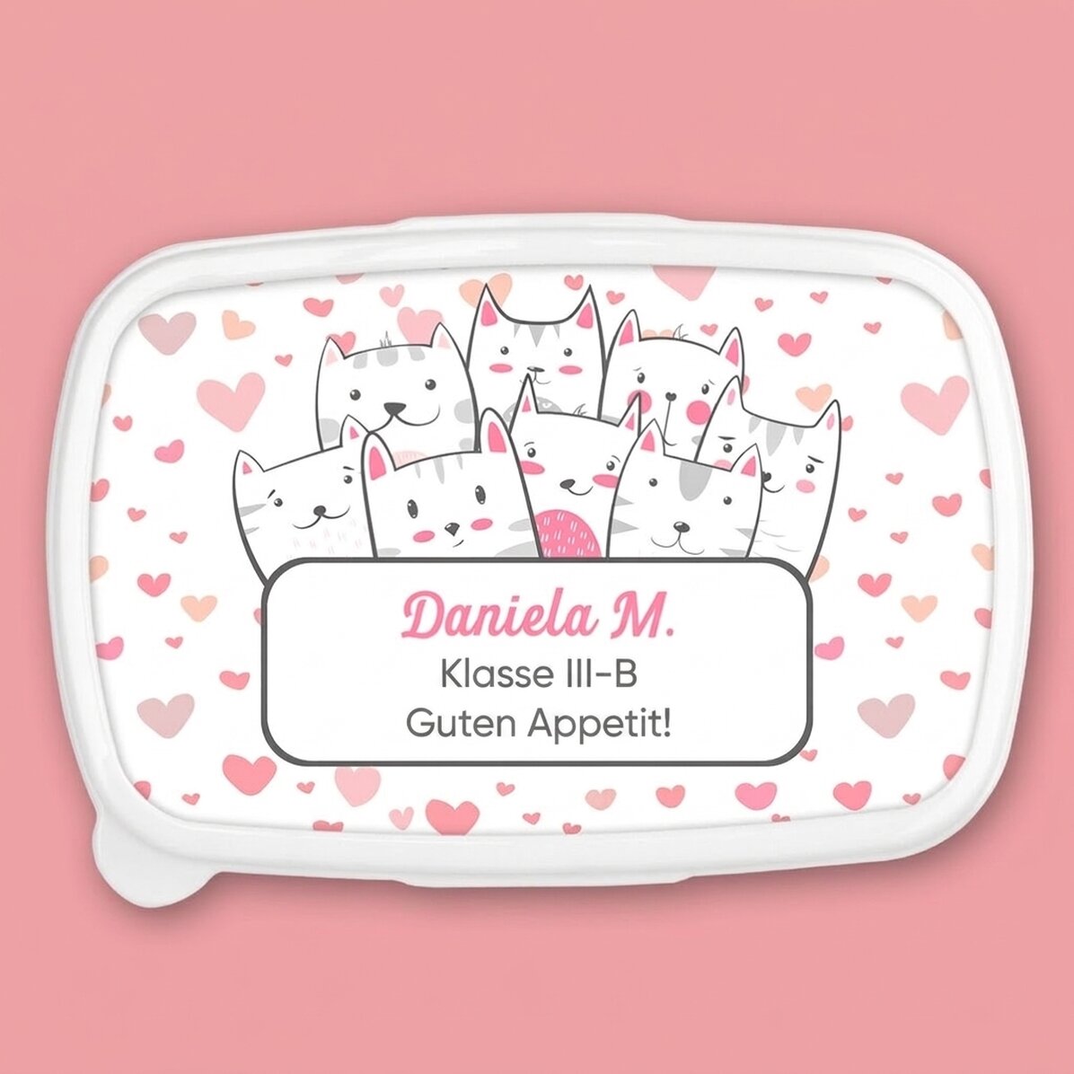 Lunchbox, personalisierte Auflaufform mit Text – Kitty