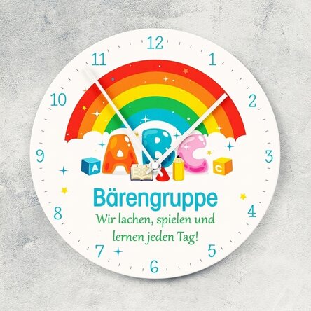 Personalisierte Uhr mit Text – Kindergarten