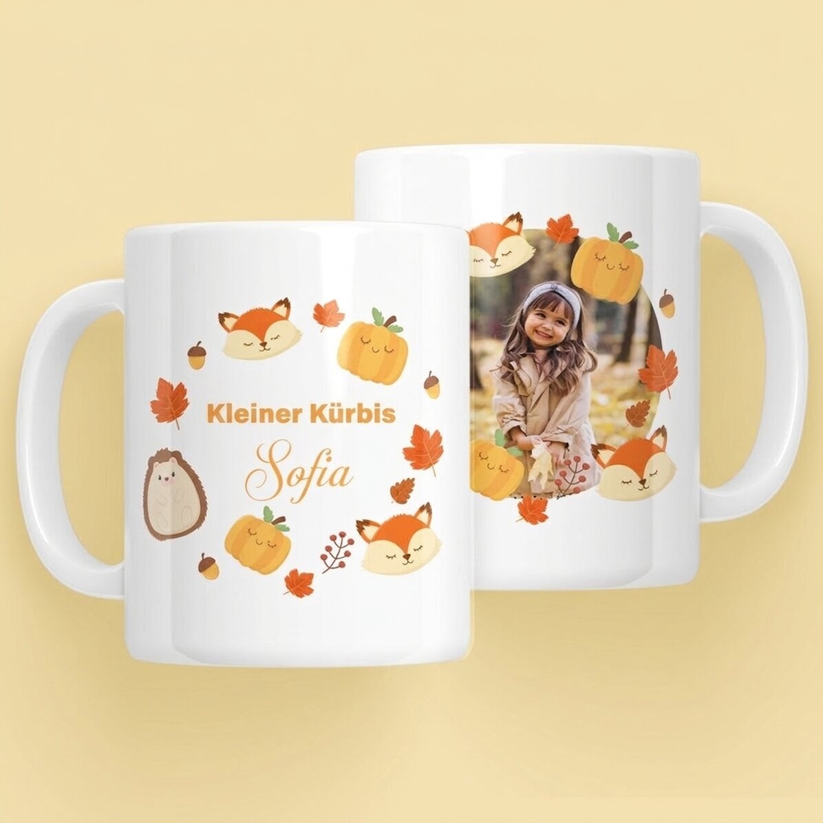 Personalisierte Tasse mit Text für Kinder – Little Pumpkin
