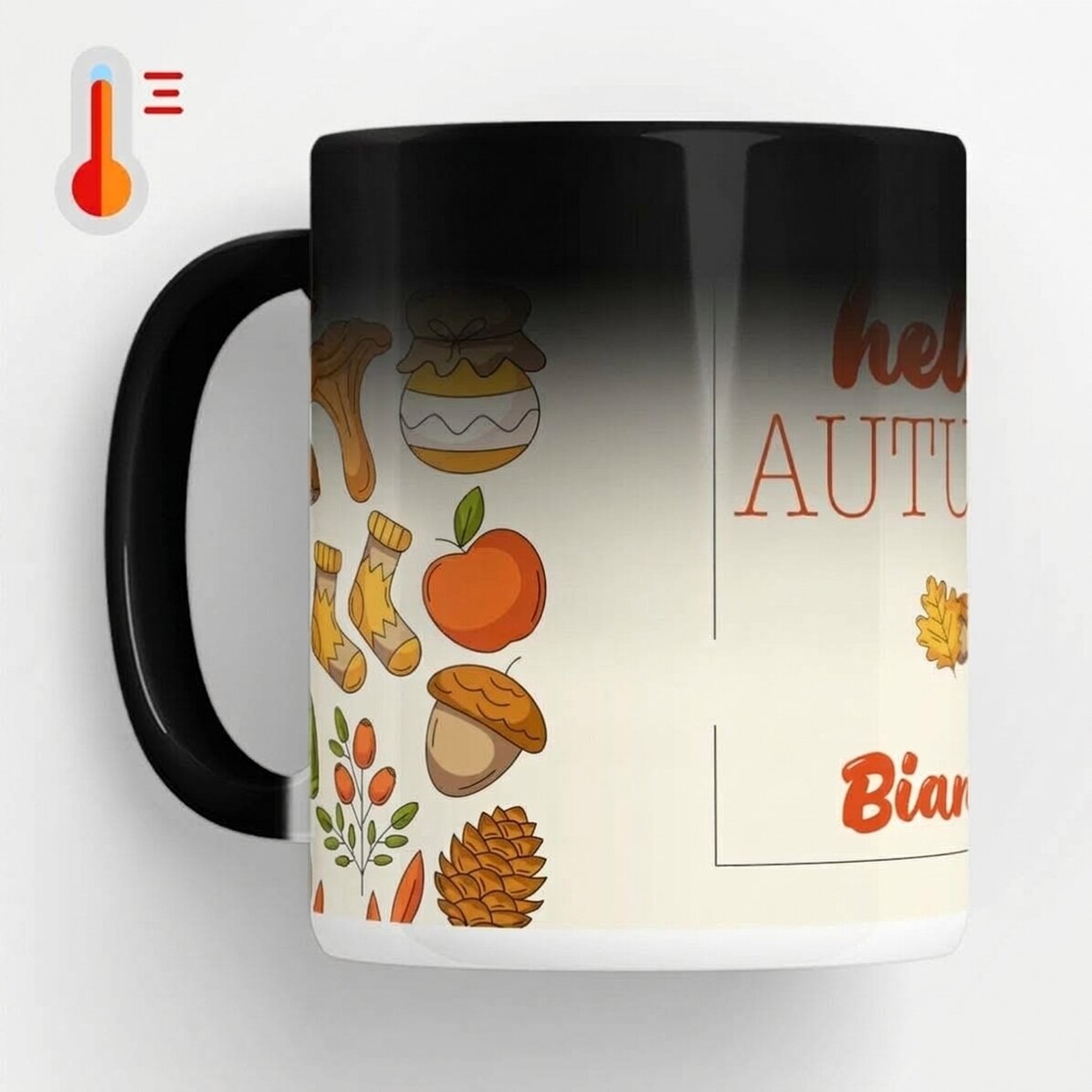 Personalisierte Zaubertasse mit Aufdruck – Hello Autumn