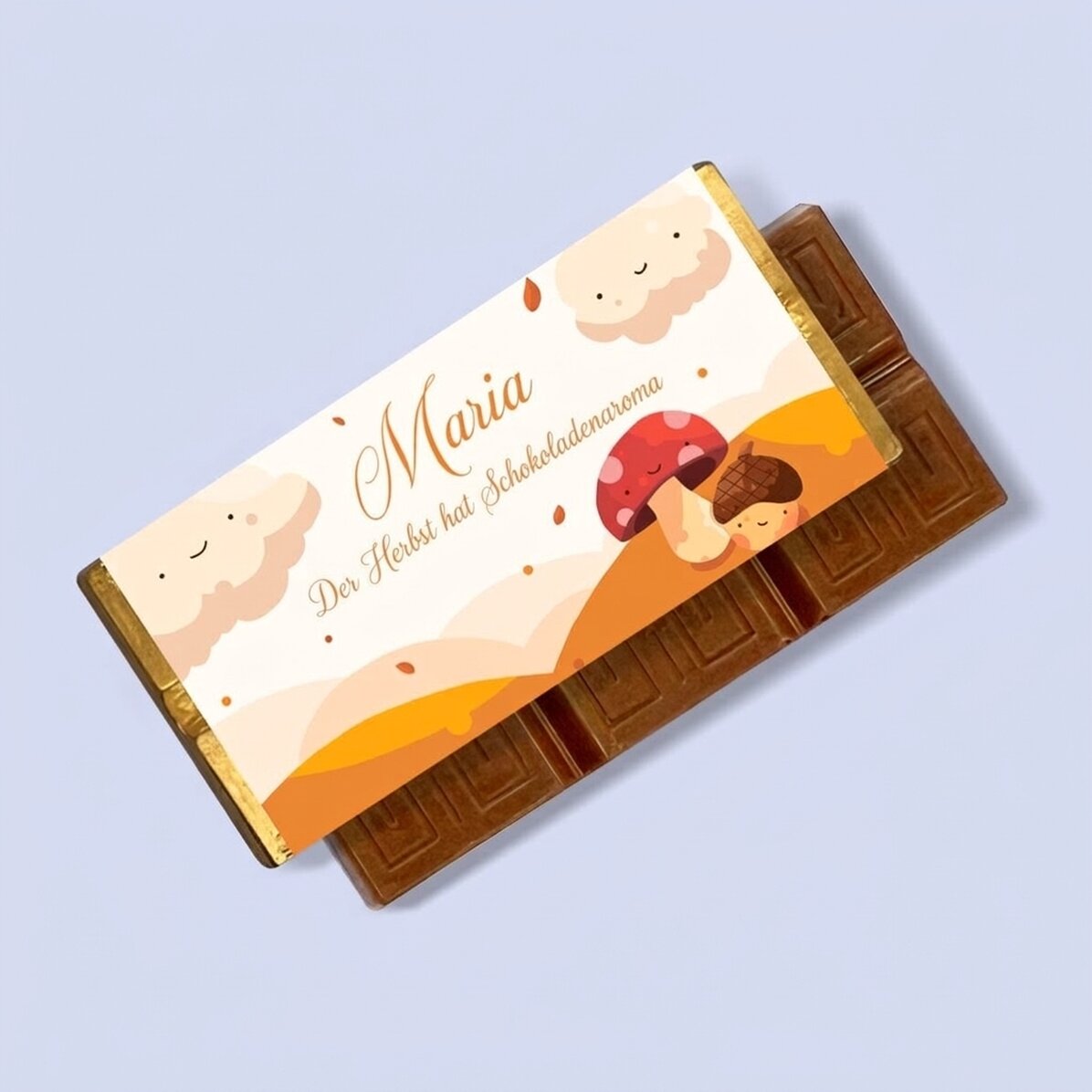 Personalisierte Mini-Schokoladentafel mit Botschaft – Herbst