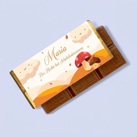 Personalisierte Mini-Schokoladentafel mit Botschaft – Herbst