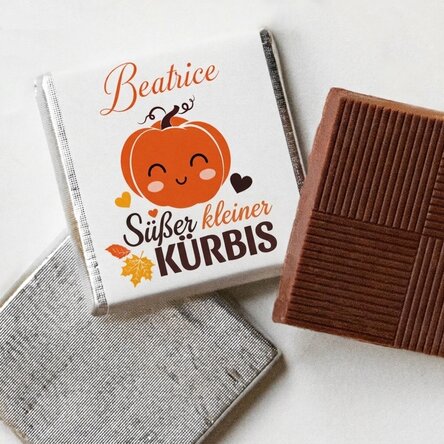 Personalisierte Mini-Schokolade mit Text – Pumpkin