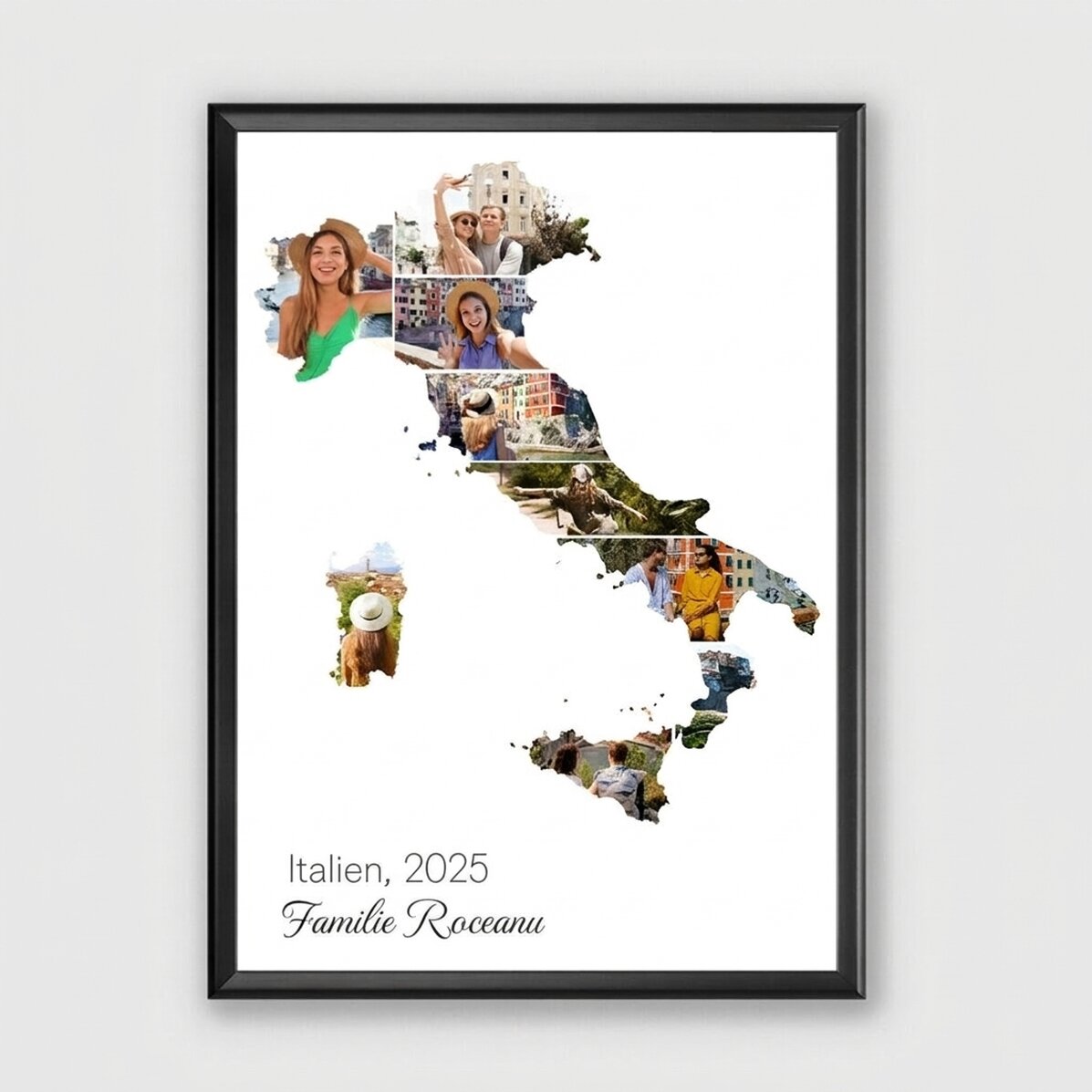 Individuell gestaltetes Bild mit 9 Fotos und Text – Italien
