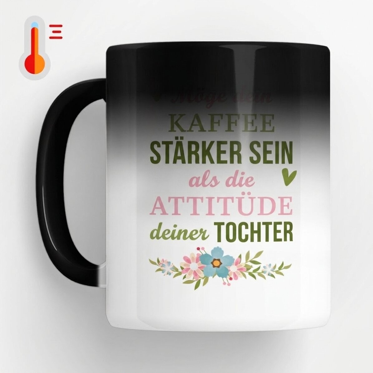 Personalisierte Zaubertasse mit Botschaft – Coffee