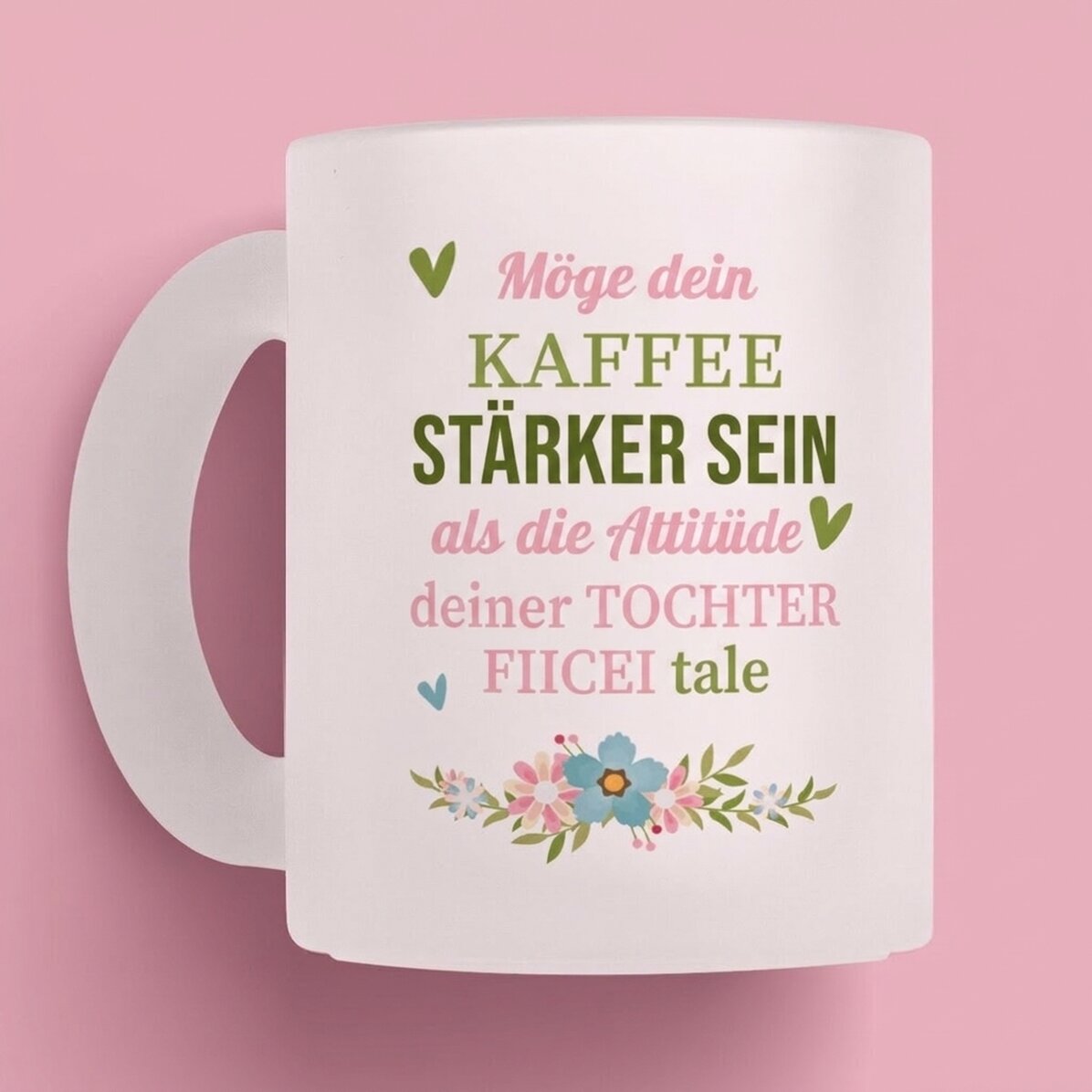 Personalisierte Tasse mit Botschaft – Kaffee
