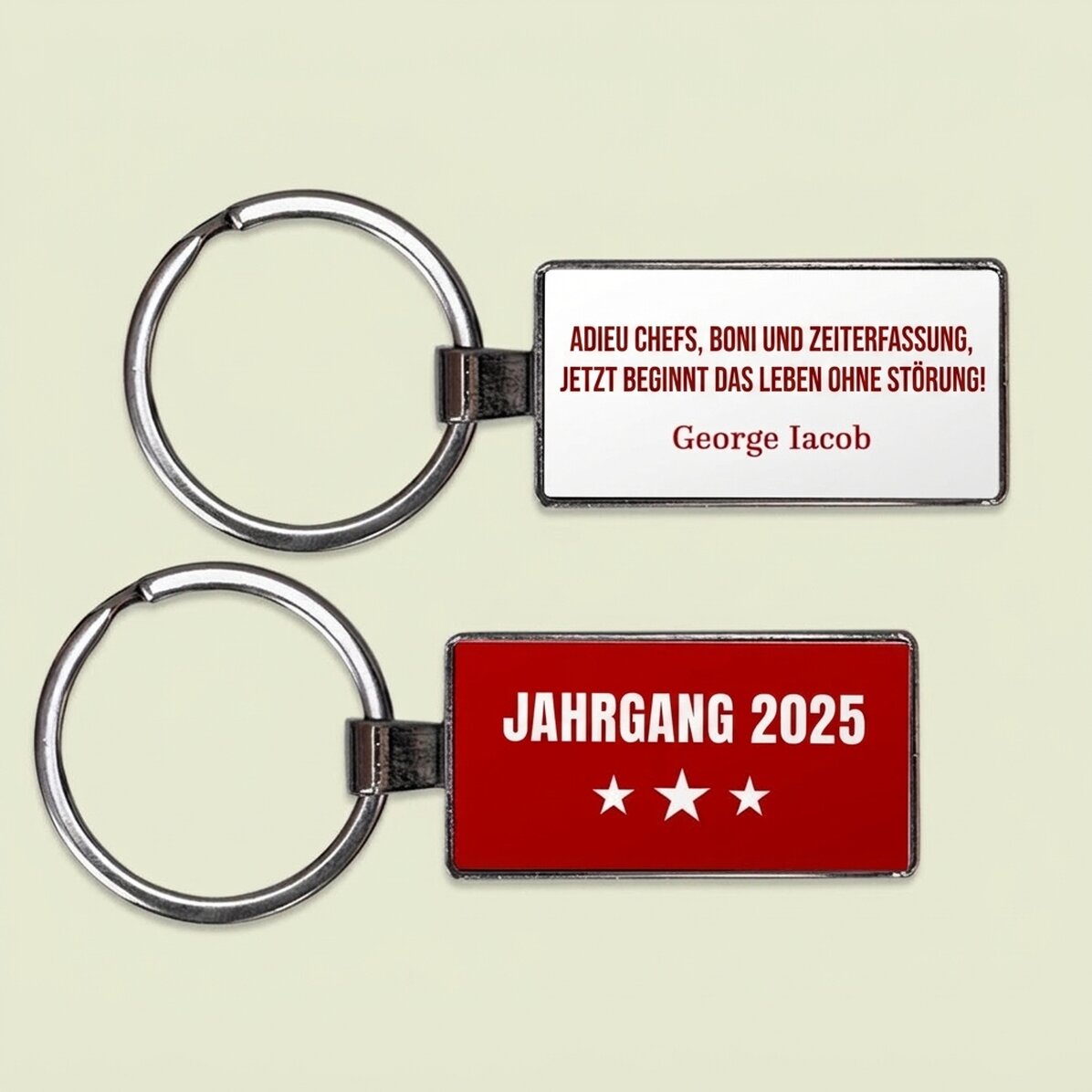 Personalisierter Schlüsselanhänger mit Text – Rentner