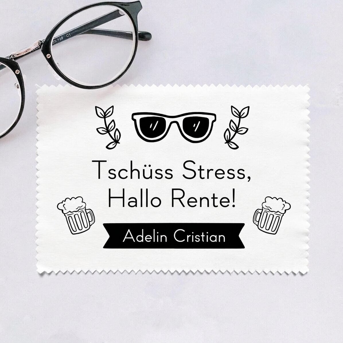Individuell gestaltetes Reinigungstuch für Bildschirme/Brillen – Rentner