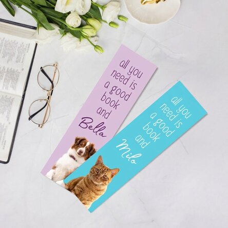 Personalisiertes Lesezeichen mit Text und Foto – Animalut