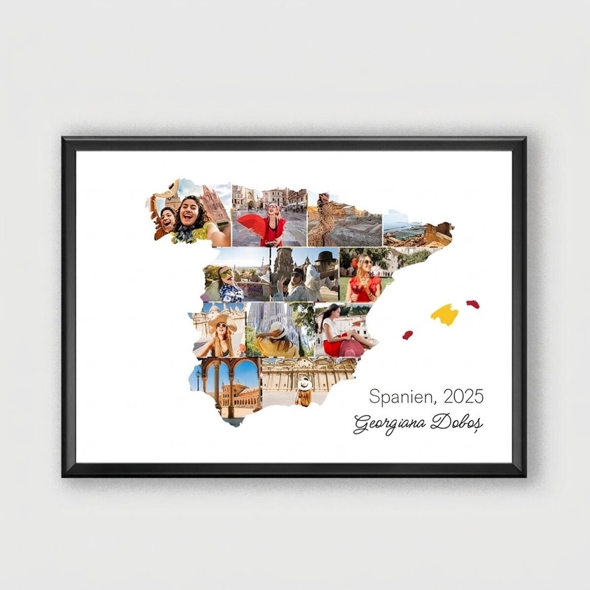Individuell gestaltetes Bild mit 12 Fotos und Text – Spanien