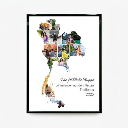 Individuell gestaltetes Bild mit 10 Fotos und Text – Thailand