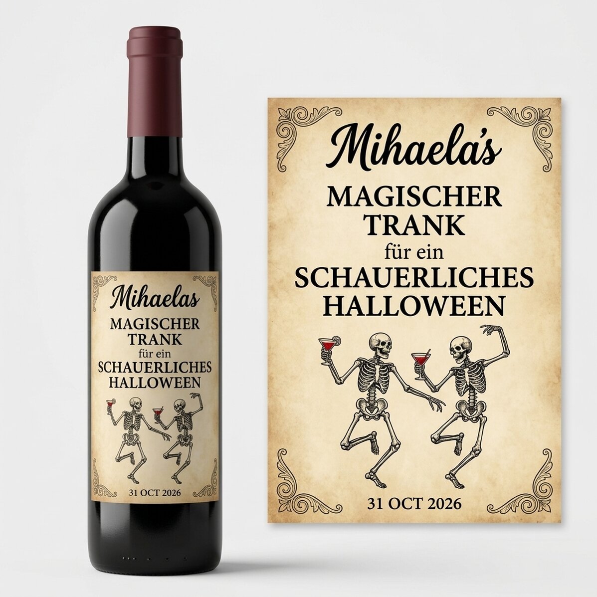 Wein mit persönlicher Botschaft – Halloween