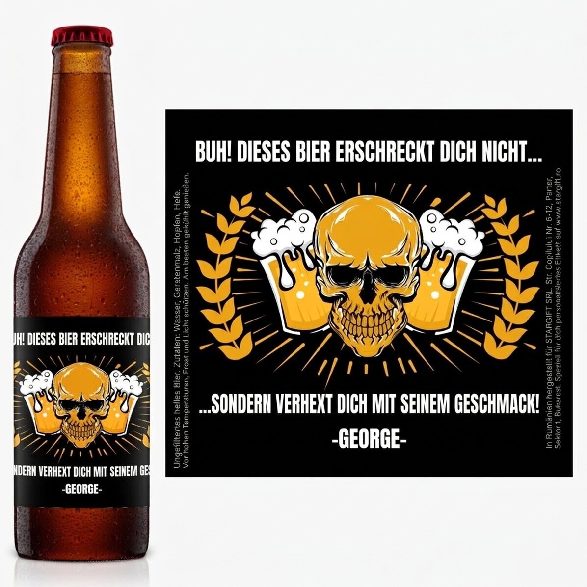 Bier mit individueller Beschriftung – Halloween