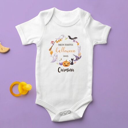 Personalisierter Baby-Body mit Aufdruck – „My first Halloween“