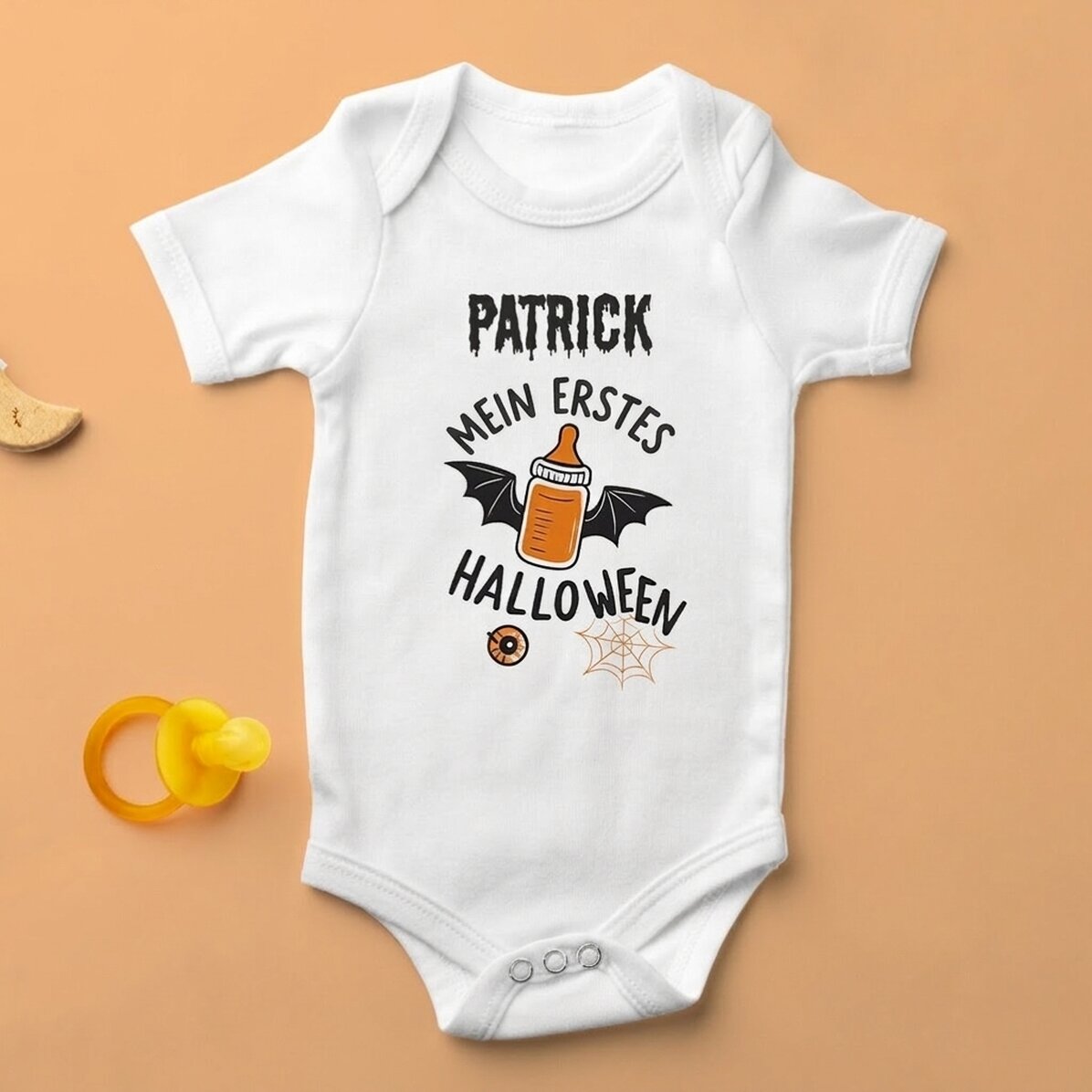 Personalisierter Baby-Body mit Namen – My first Halloween