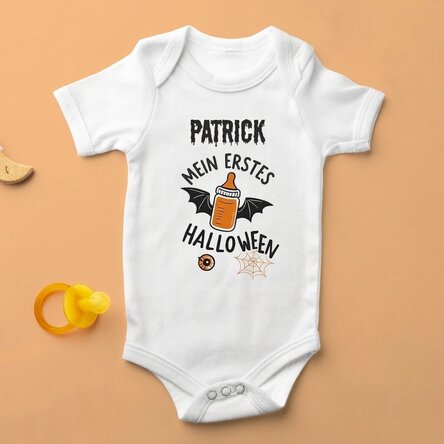 Personalisierter Baby-Body mit Namen – My first Halloween