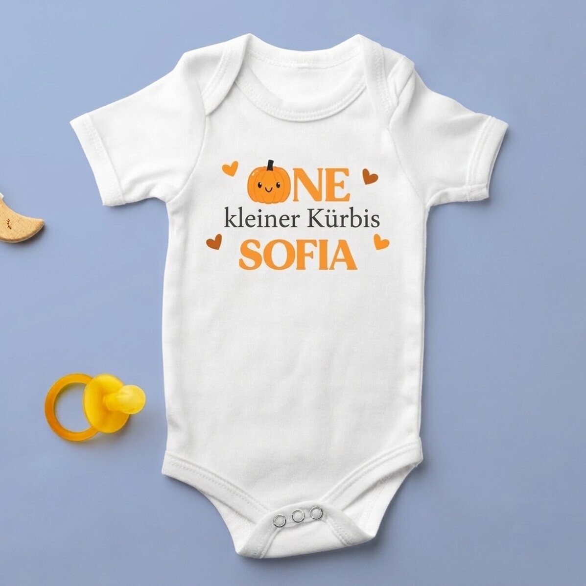Personalisierter Baby-Body mit Aufdruck – One little pumpkin