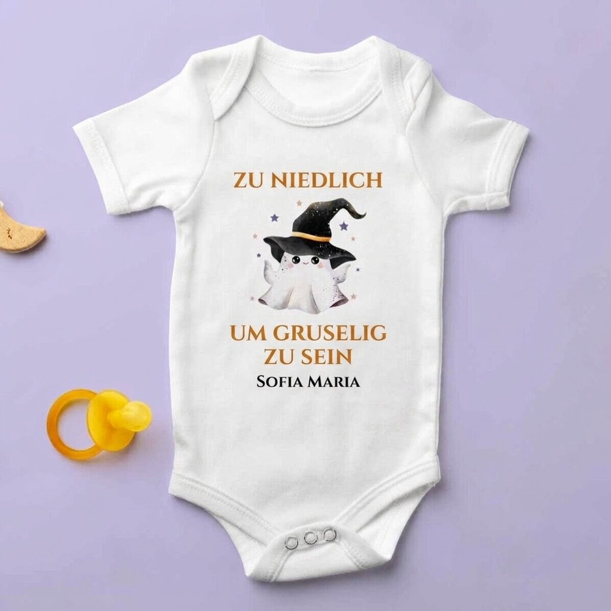 Personalisierter Baby-Body mit Aufdruck – Halloween