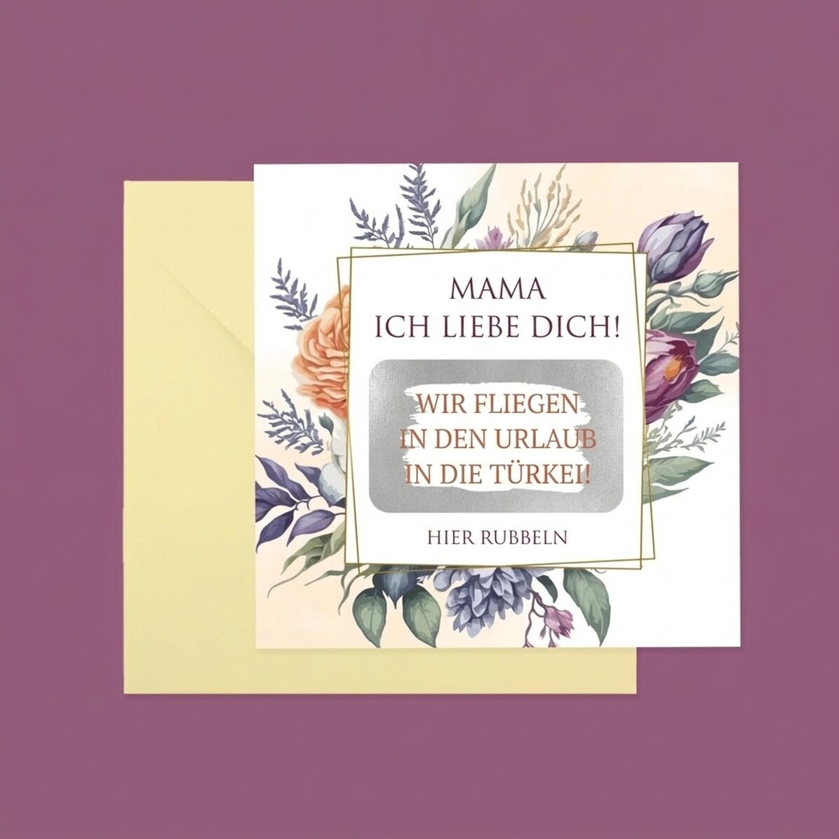 Personalisierte Rubbelkarte mit Text – Geschenk