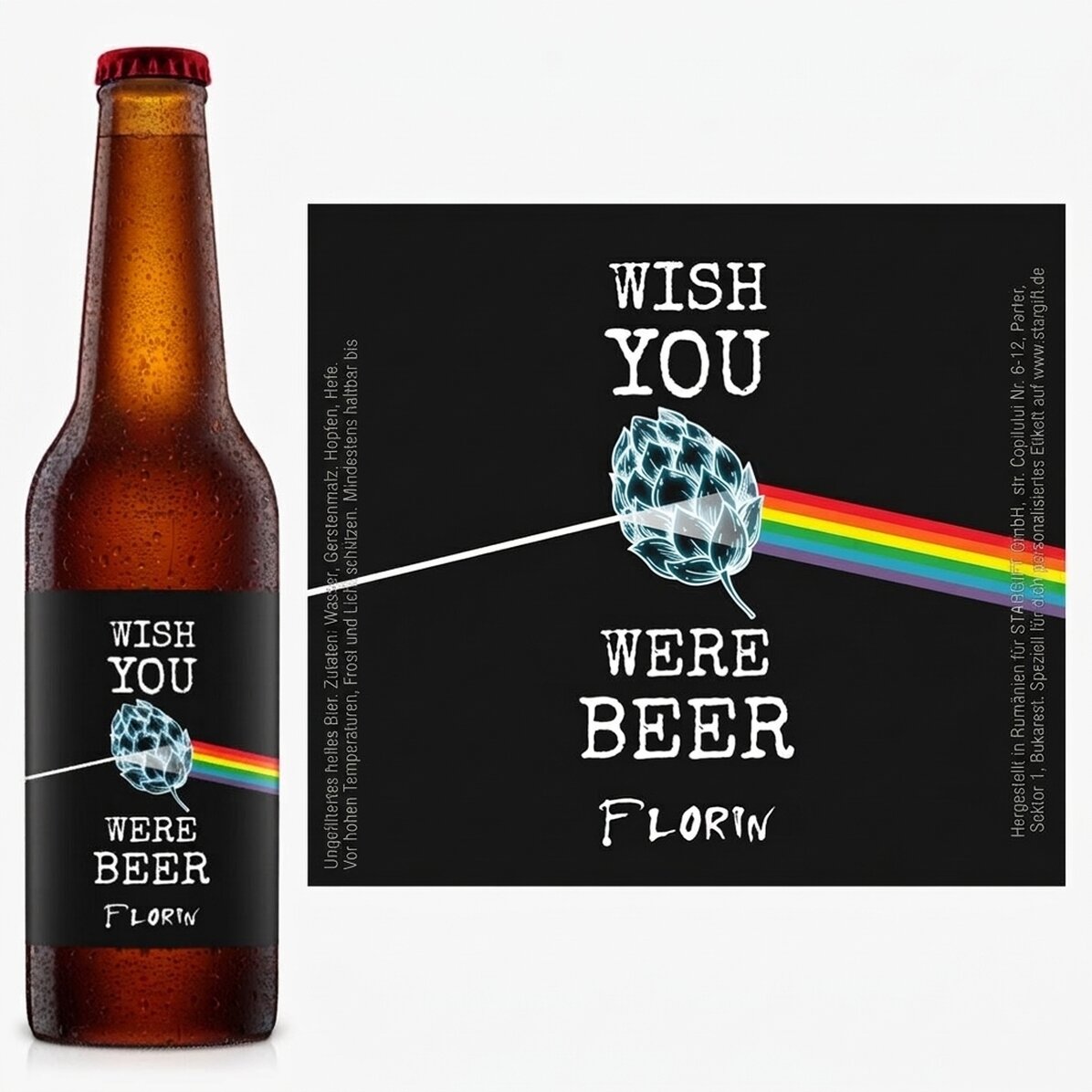 Bier mit individueller Aufschrift – Wish you were beer
