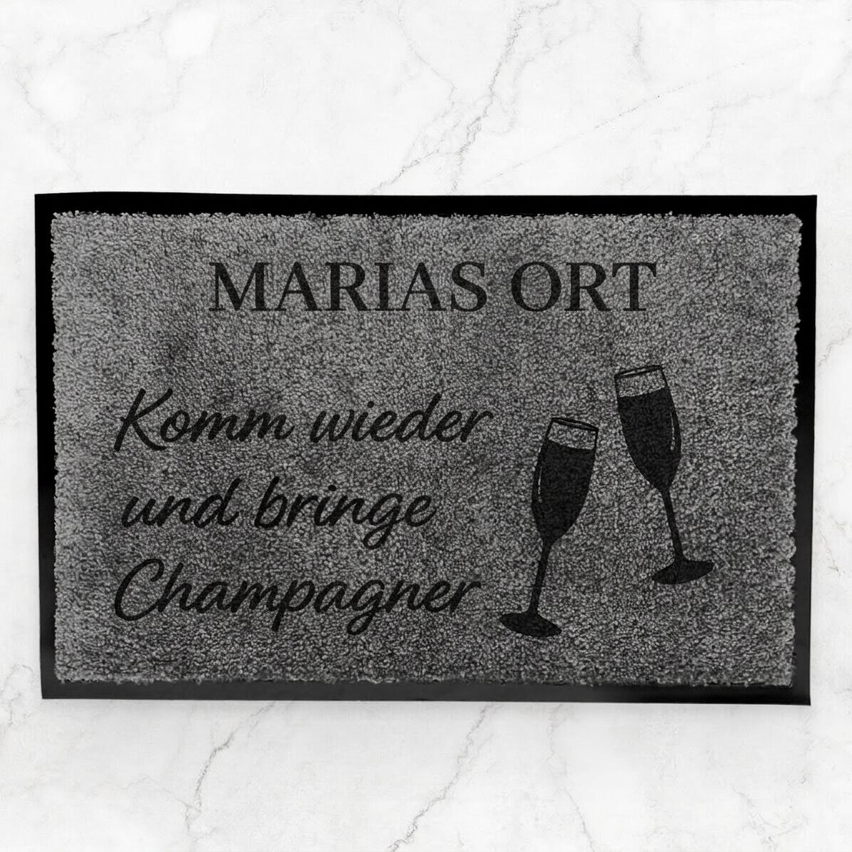 Individuell gestaltete Eingangsmatte für den Innenbereich – Bring champagne