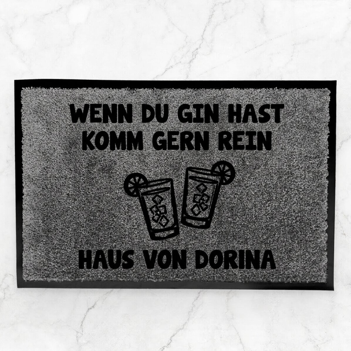Individuell gestaltete Eingangsmatte für den Innenbereich – Gin