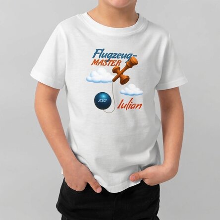 Personalisiertes Baumwoll-T-Shirt für Kinder mit Aufdruck – Airplane Master