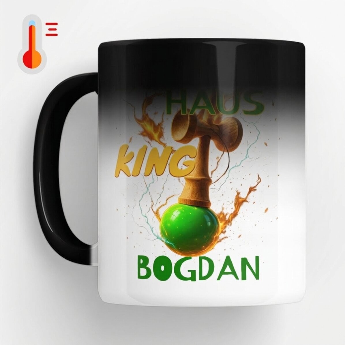 Personalisierte Zaubertasse mit Text – Lighthouse King