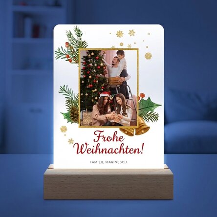 Individuell gestaltete LED-Nachtlampe mit Foto und Text – Glitter Frame