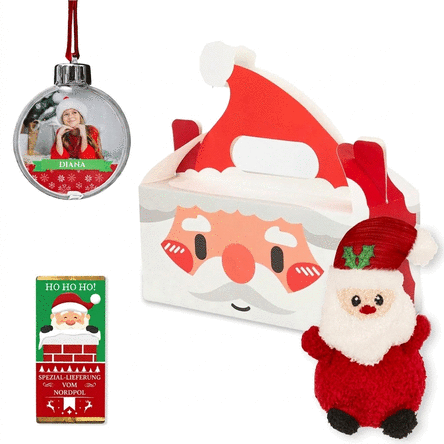 Geschenkset mit personalisierter Kugel – Weihnachtsmann