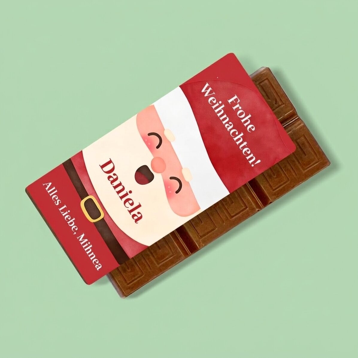 Personalisierte Mini-Schokoladentafel mit Text – Weihnachtsmann