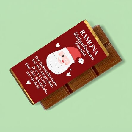 Personalisierte Mini-Schokoladentafel mit Aufdruck – Santa