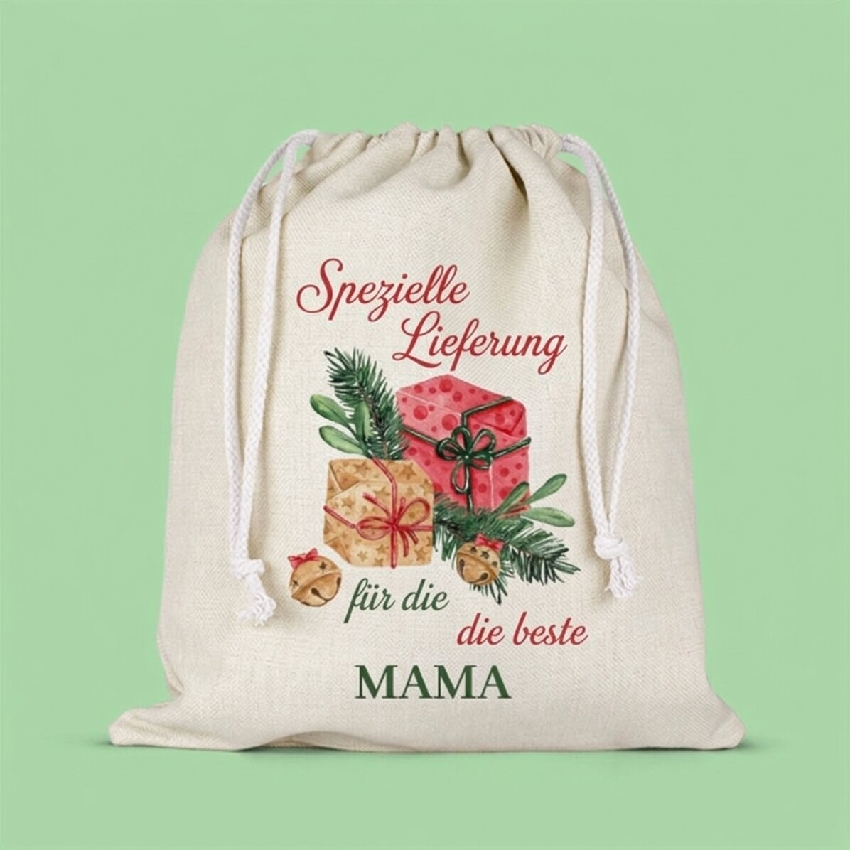 Mittlerer Geschenksack mit individueller Beschriftung – Sonderlieferung