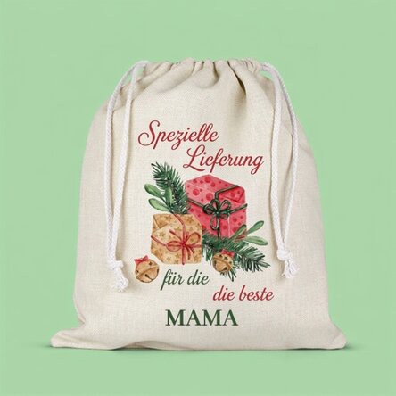 Mittlerer Geschenksack mit individueller Beschriftung – Sonderlieferung