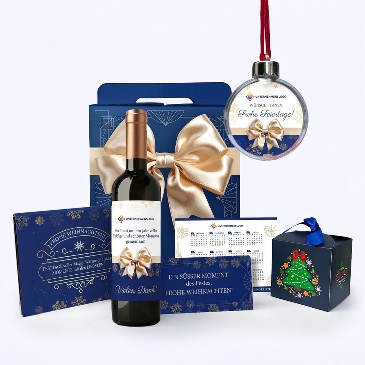 Geschenkbox – „Elegance“ mit personalisierten Weihnachtsartikeln mit Ihrem Logo und Ihrer Botschaft