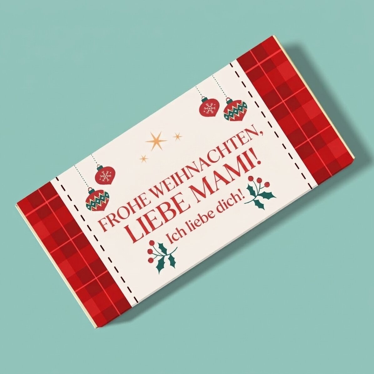 Personalisierte Schokolade mit Aufdruck – Frohe Weihnachten!