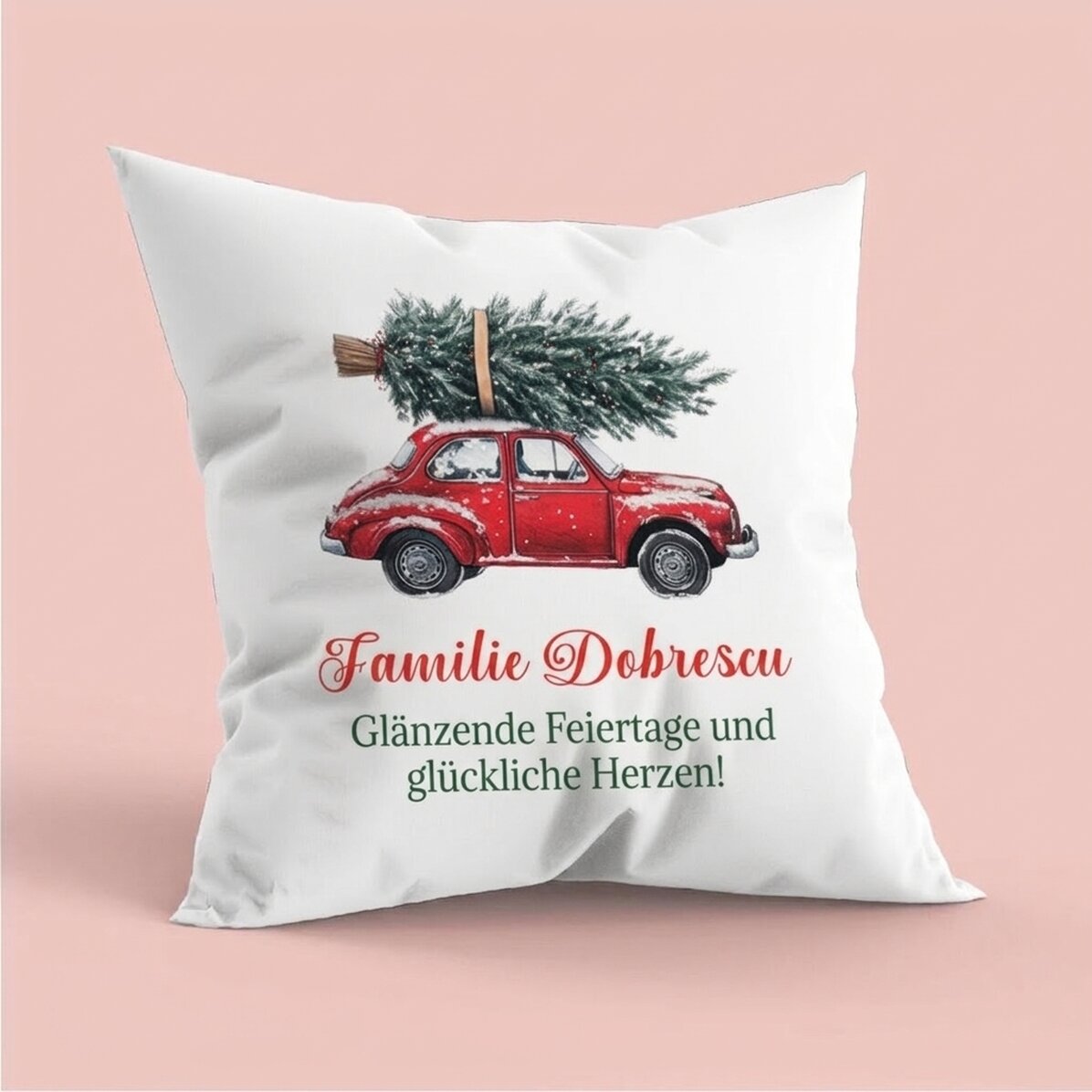 Personalisiertes Kissen mit Botschaft – Vintage Christmas