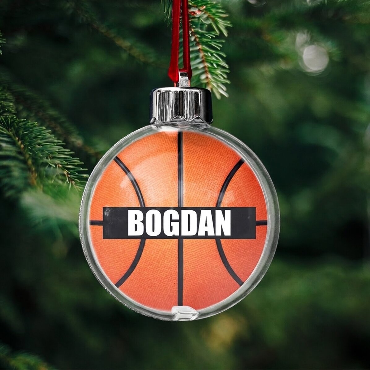 Personalisierter Globus mit Namen – Basketball