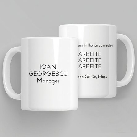 Personalisierte Tasse mit Aufdruck – Millionär