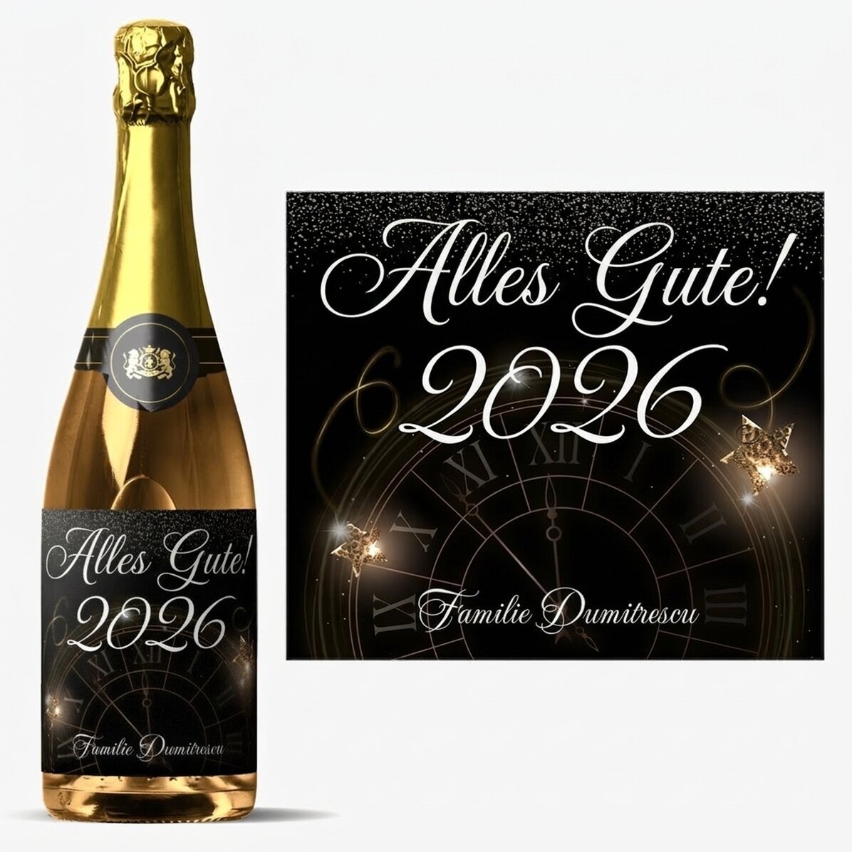 Personalisierter Sekt mit Aufdruck – Neujahr