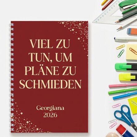 Personalisiertes Notizbuch mit einer Botschaft