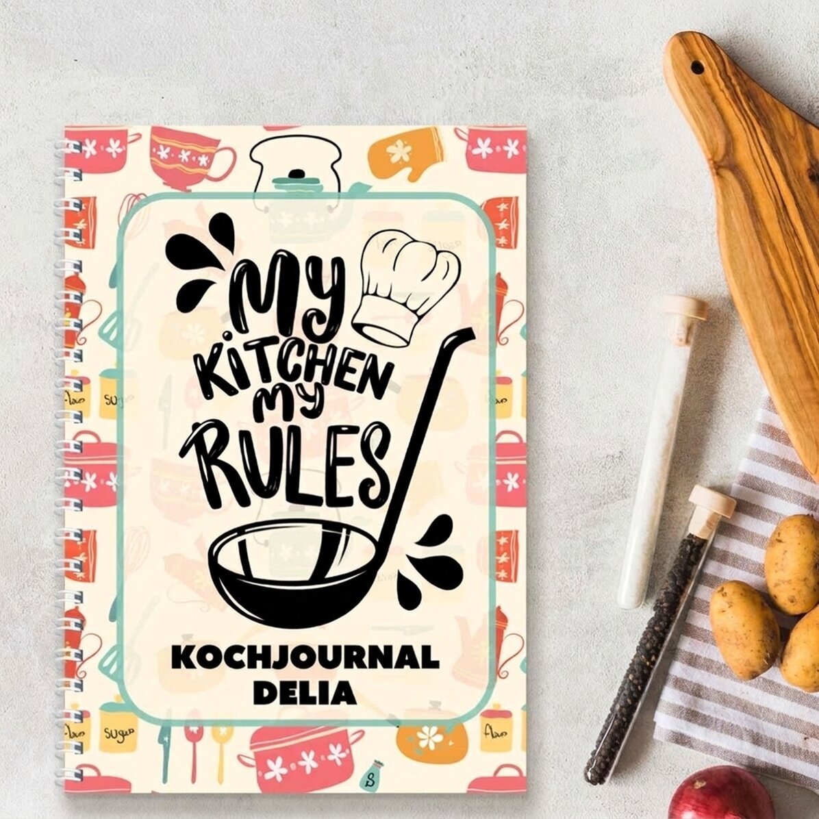 Personalisiertes Notizbuch mit Widmung – Cooking Journal