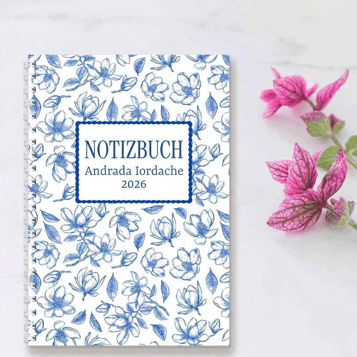 Personalisiertes Notizbuch mit Botschaft – Flowers