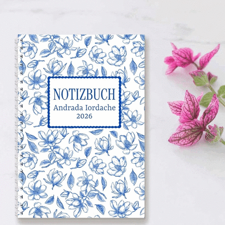 Personalisiertes Notizbuch mit Botschaft – Flowers