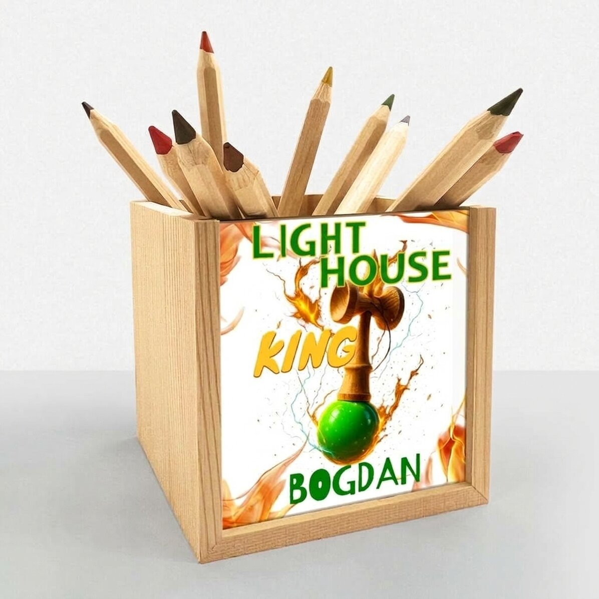 Individuell beschrifteter Stifthalter – Lighthouse King